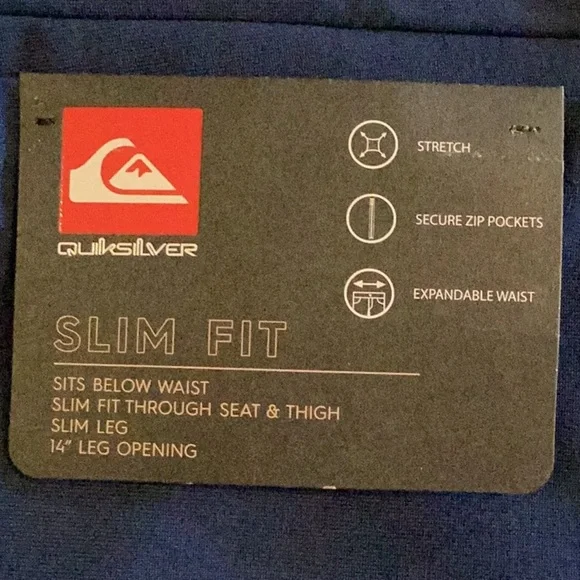 Quiksilver navy blue Slim Fit Pants. Men’s size 38x30. ❗️NEW❗️ - Picture 4 of 16